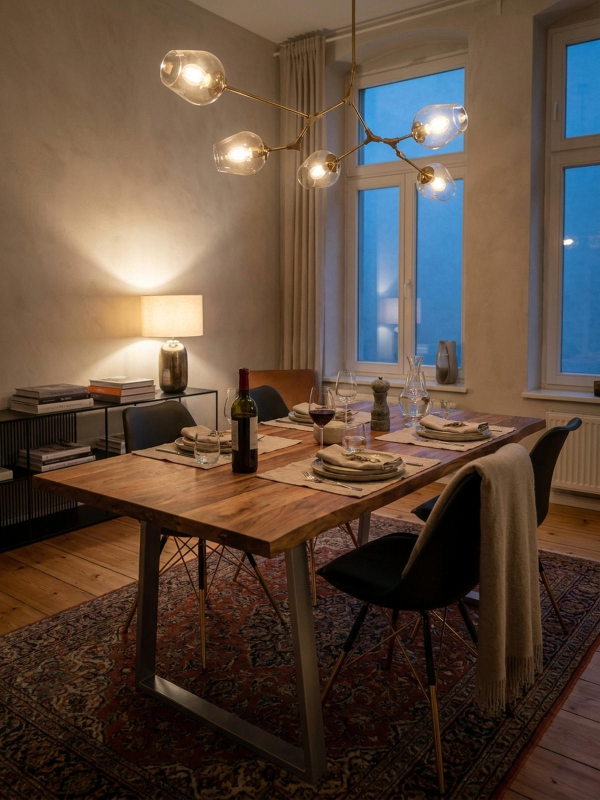 ESSTISCH Massivholz Baumkante Metallgestell Handgefertigt TARN, Goldbraun-Chrom 200x100x76 cm - Chromfarben/Braun, Holz/Metall (100/200/76cm) - KADIMA DESIGN