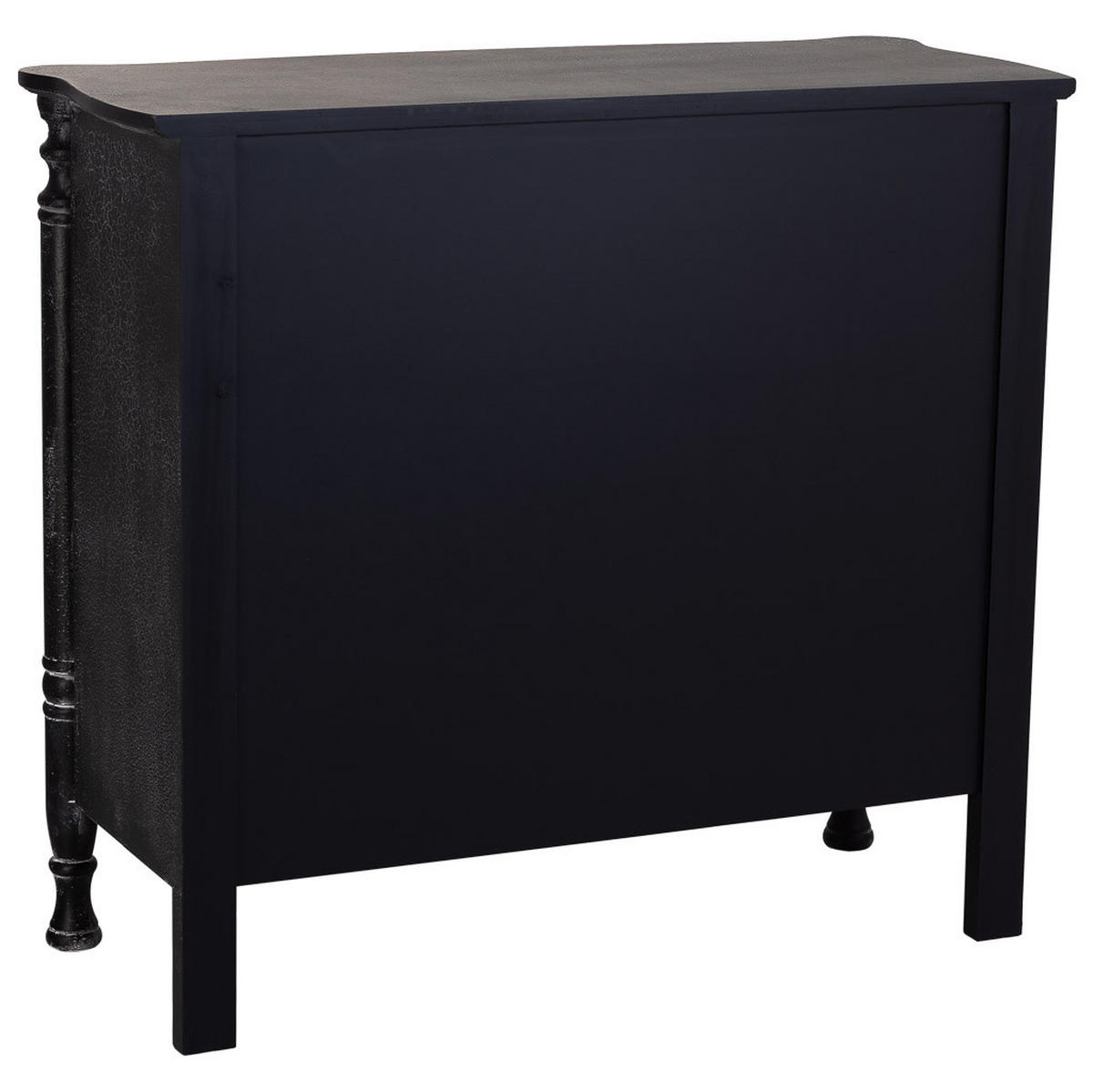 KOMMODE LACKIERTE mit 4 Schubladen 100x40x90 cm - Schwarz, Holz (100/90/40cm) - Wanderlust