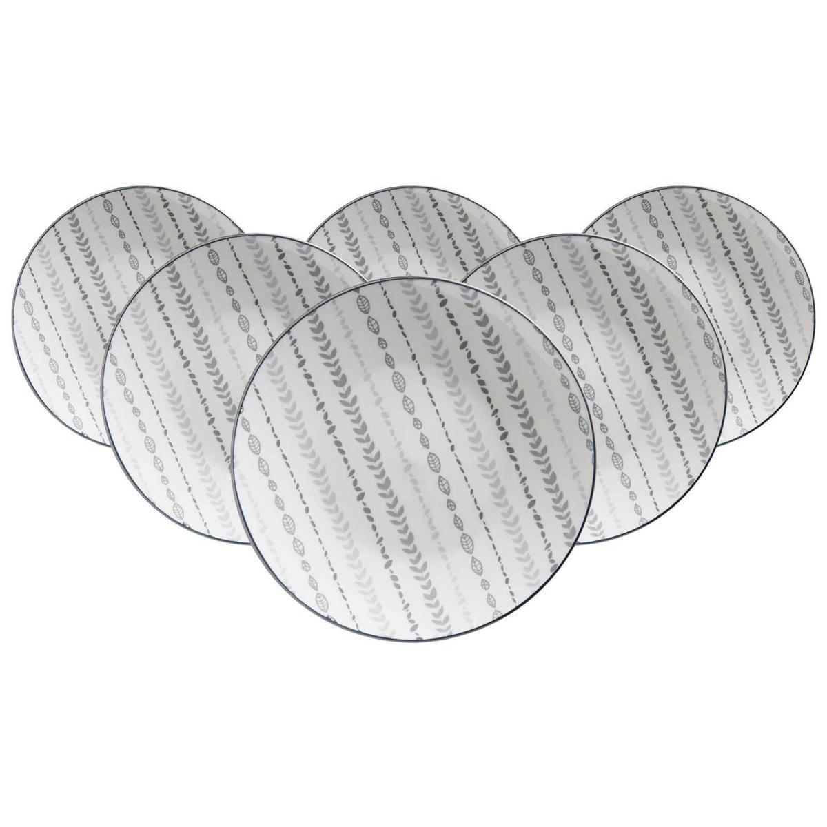 DESSERTTELLER Sendai Ranke grau ø 21 cm 6er Set - Grau, Keramik (21cm) - Ritzenhoff Breker