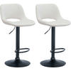 BARHOCKER 2er Set Samt creme - Creme/Schwarz, Textil/Metall (42/86/46cm) - CLP