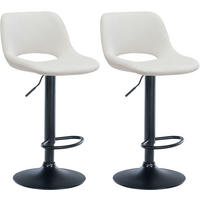 BARHOCKER 2er Set Samt creme - Creme/Schwarz, Textil/Metall (42/86/46cm) - CLP