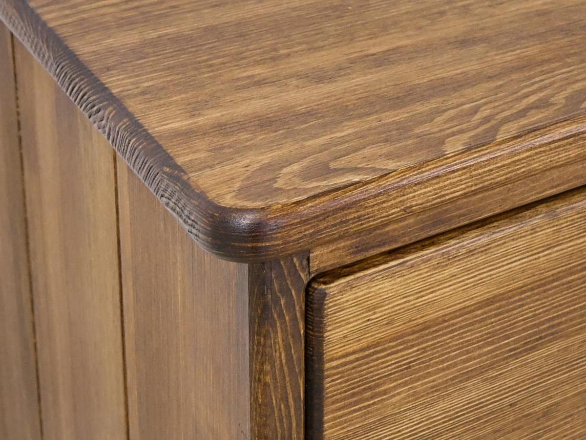 KOMODA z masívneho dreva Rustyk 3/6 - tmavohnedá, drevo (122/80/45cm) - Seart