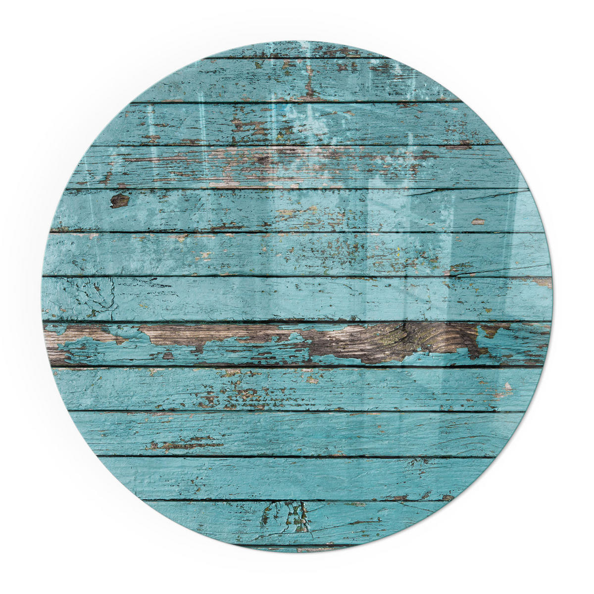 GLASPLATTE für Kamin Ø 60 cm - Türkis, Glas (60/60/0.4cm) - TULUP