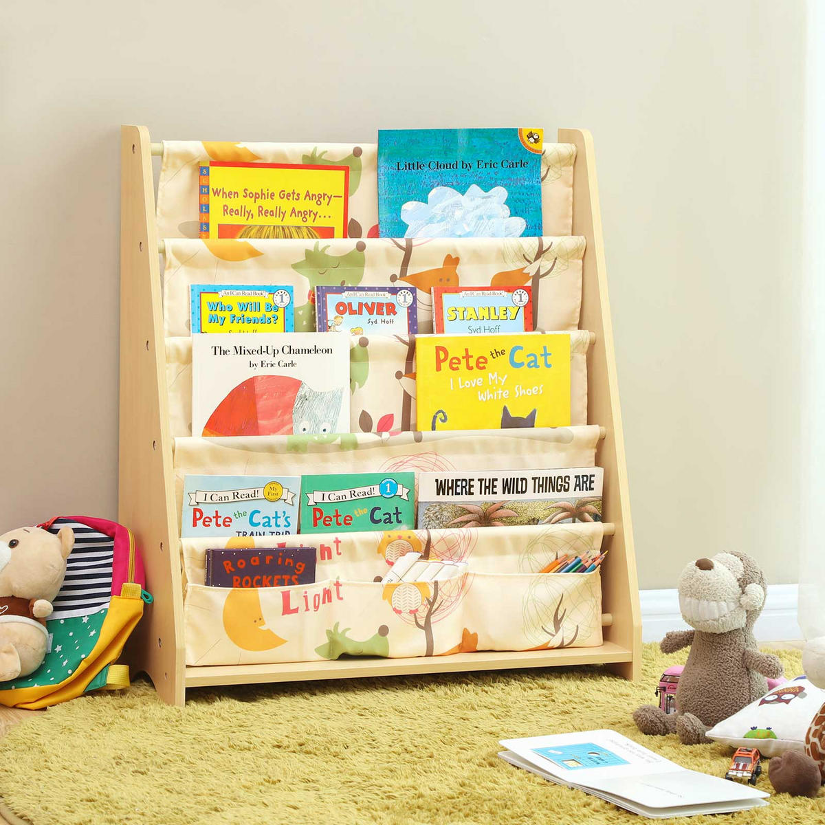 KINDERREGAL BÜCHERREGAL - Eukalyptusholzfarben, Holzwerkstoff (74/27/67cm) - Hansiro