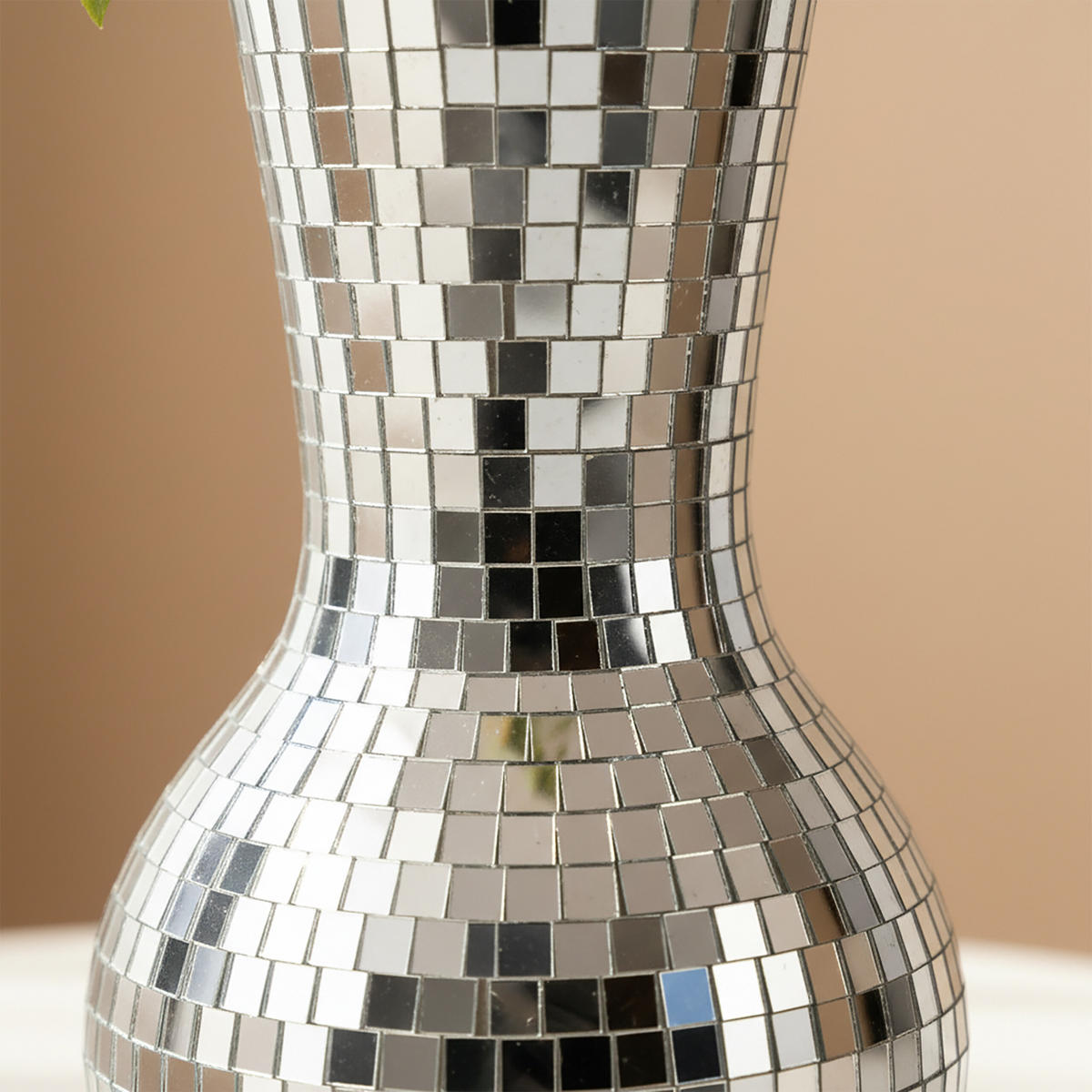 DISCOVÁZA - strieborná, sklo (28cm) - Relaxdays