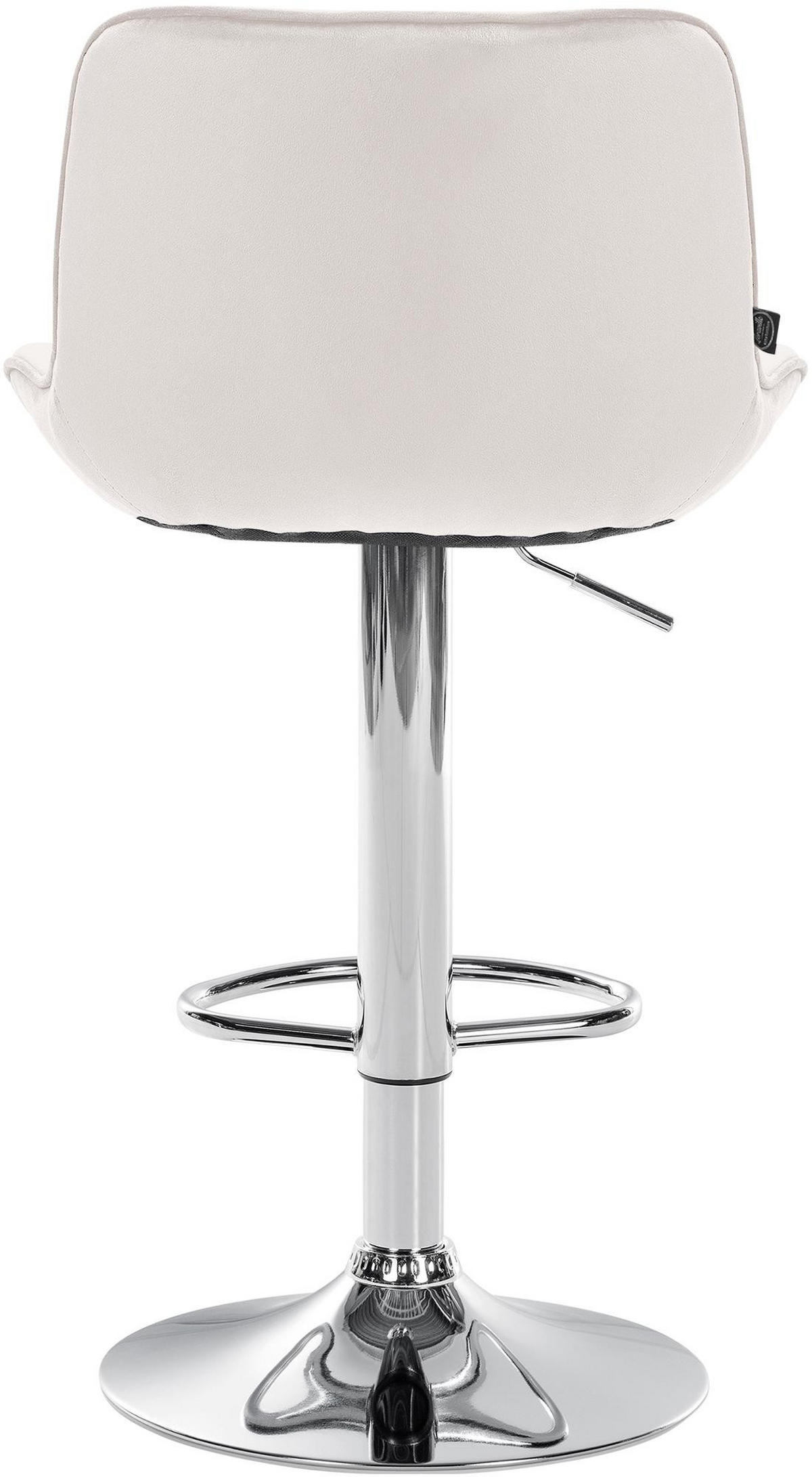 BARHOCKER Samt creme - Chromfarben/Creme, Textil/Metall (49/85/51cm) - CLP