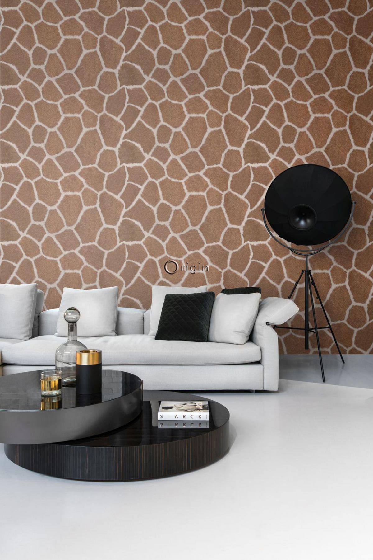 FOTOTAPETE Giraffenmuster 150 x 279 cm - Braun, Papier (150/279cm) - Origin Wallcoverings