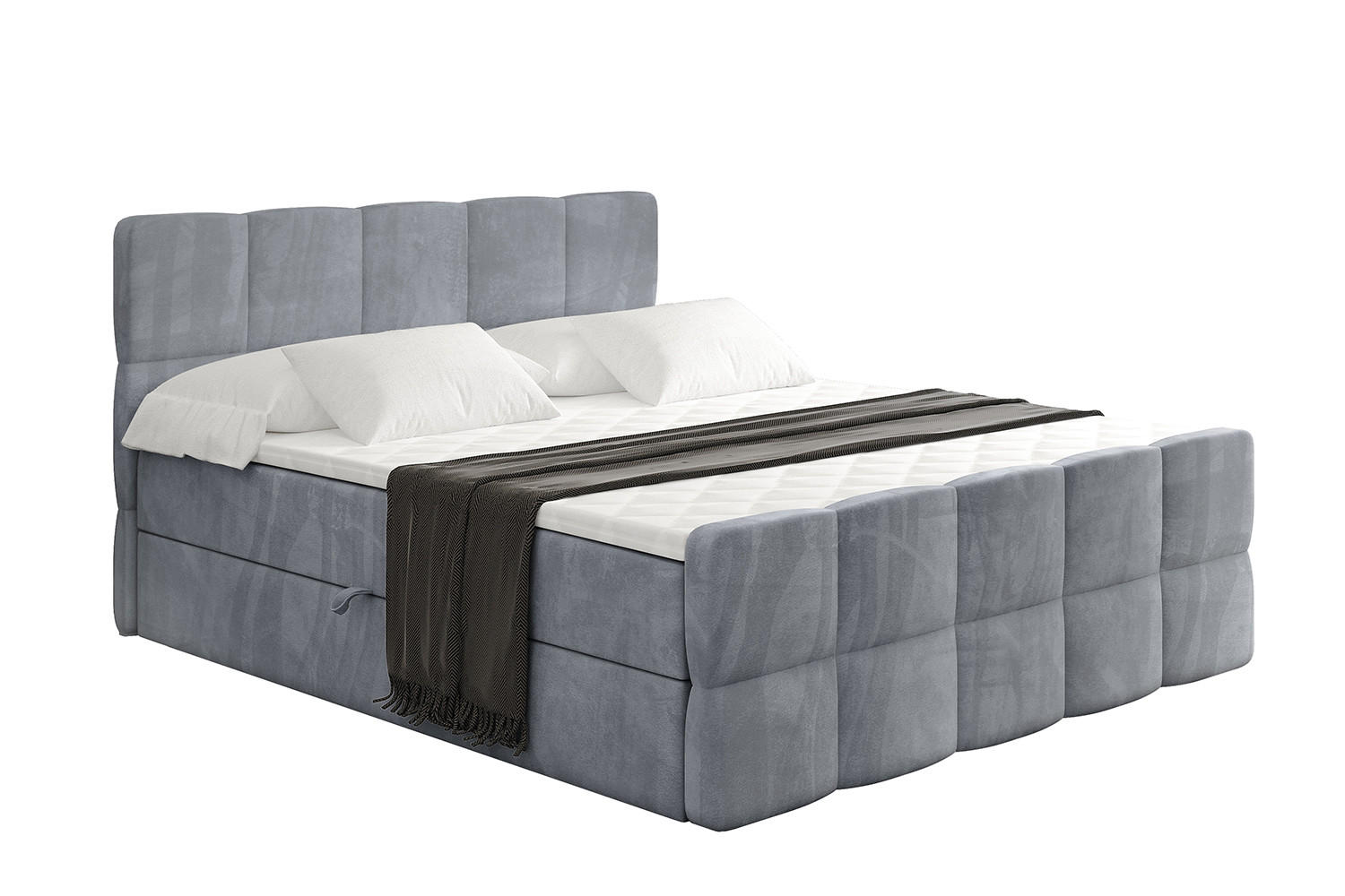 BOXBETT mit Matratze und Lattenrost - LIRO-Z - 160x200 - Grau Casablanca - Grau, Holzwerkstoff (160/200cm) - ALTDECOR