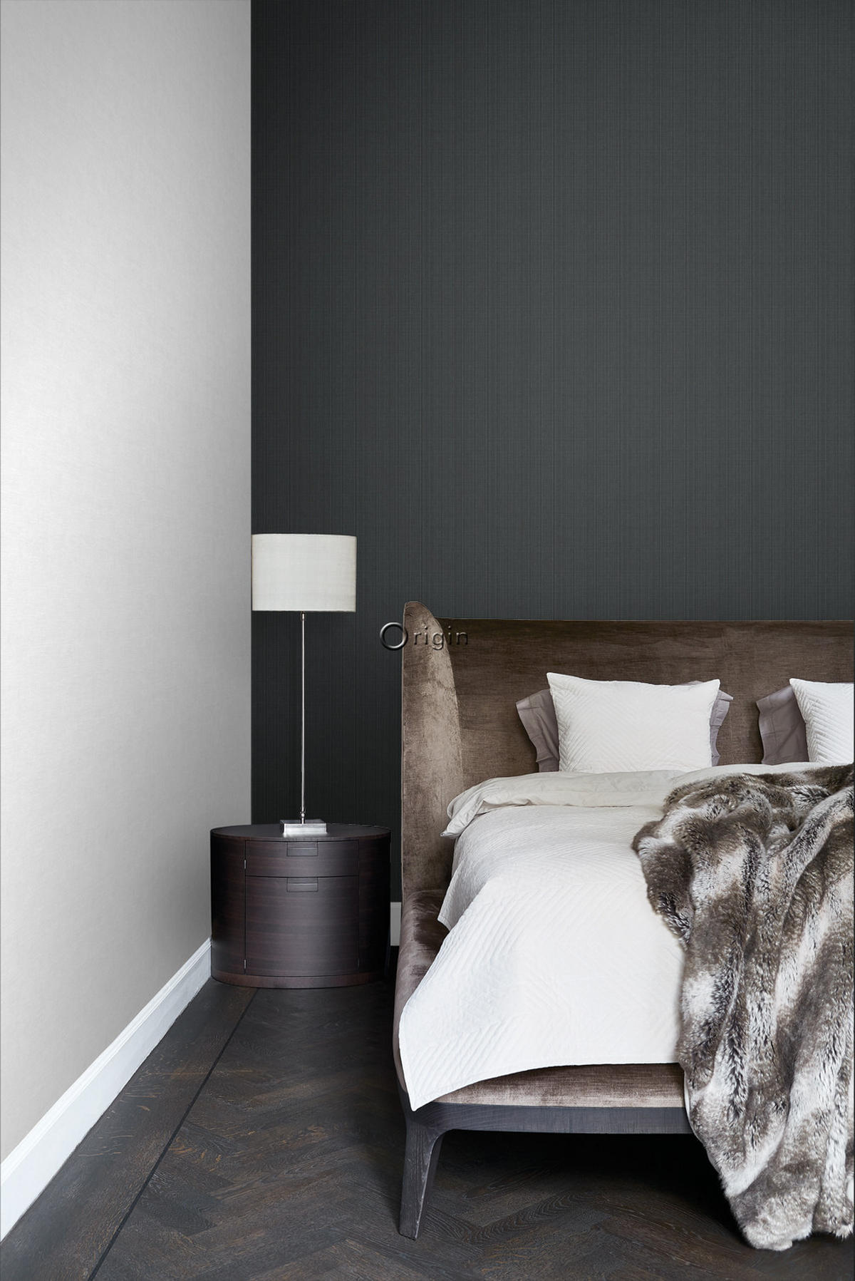 TAPETE Gewebeoptik 53 cm x 10.05 m - Grau, Papier (53/1000cm) - Origin Wallcoverings