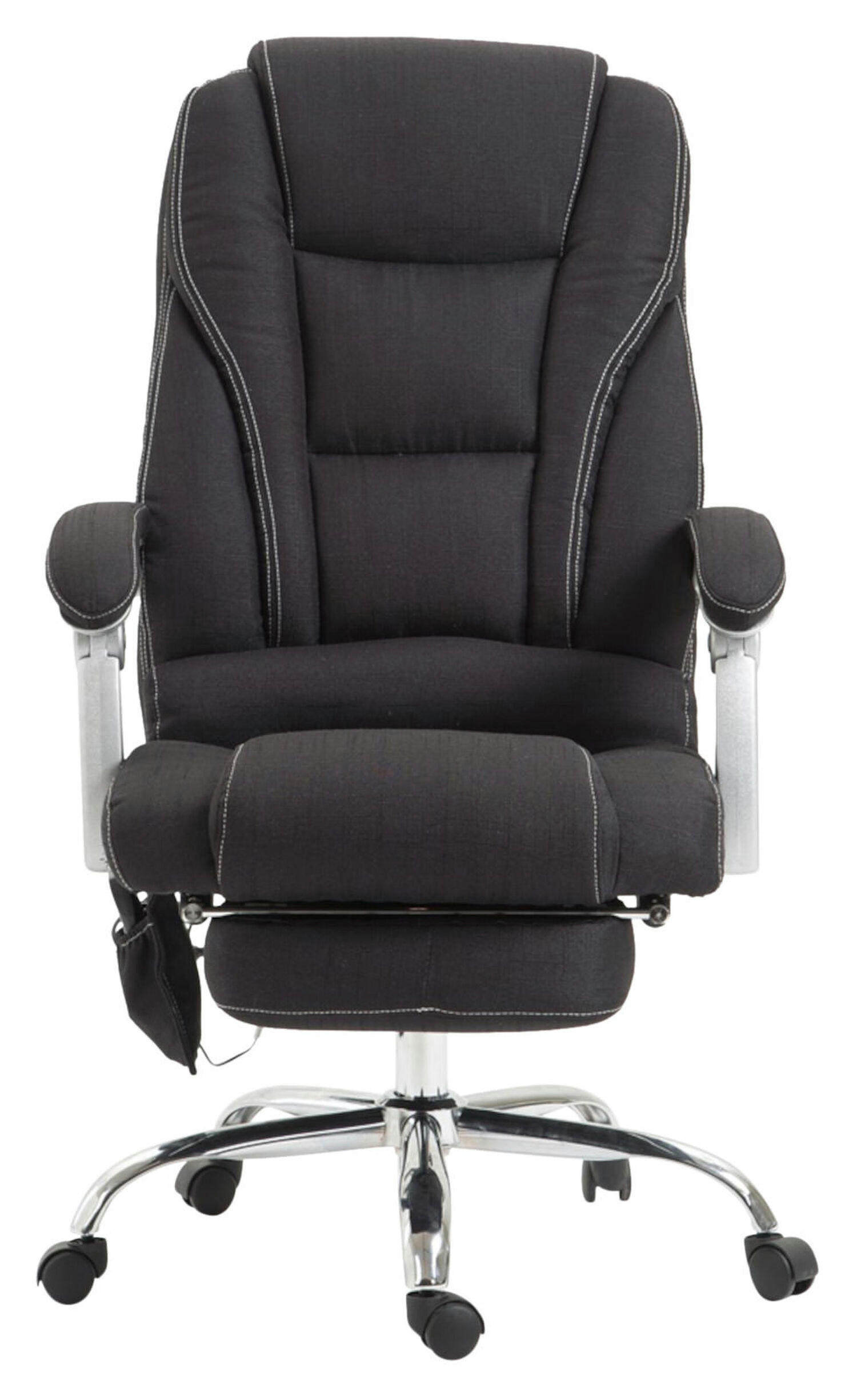 BÜROSTUHL Pacira, Stoff mit Massagefunktion Schwarz - Schwarz, Textil/Metall (68/127/64cm) - TPFLiving