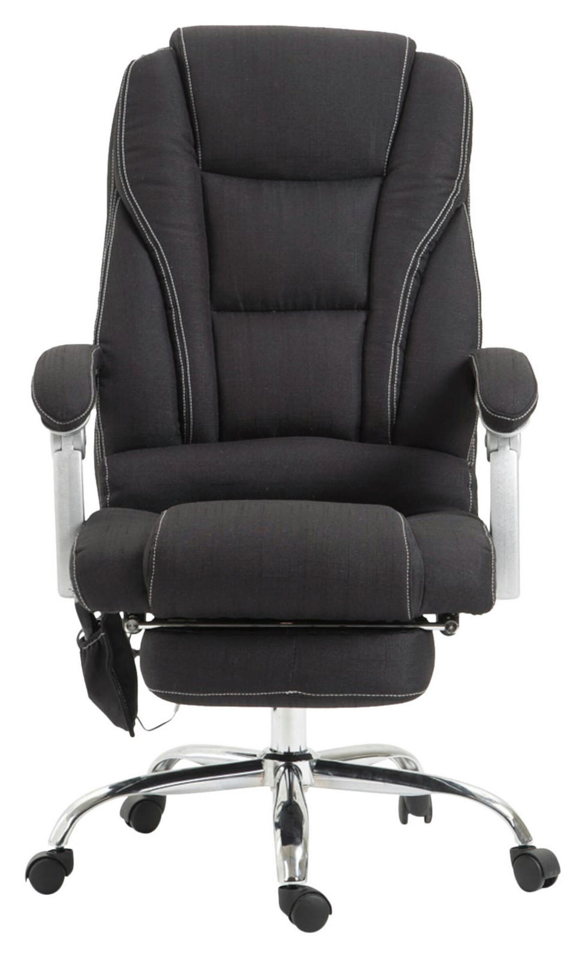 BÜROSTUHL Pacira, Stoff mit Massagefunktion Schwarz - Schwarz, Textil/Metall (68/127/64cm) - TPFLiving