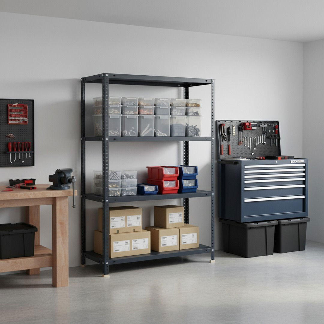 SCHRAUBREGAL PANDA MID | HxBxT 150x100x40cm | 4 Fachböden | Fachlast 100kg | Anthrazit - Anthrazit, Metall (100/150/40cm) - PROREGAL