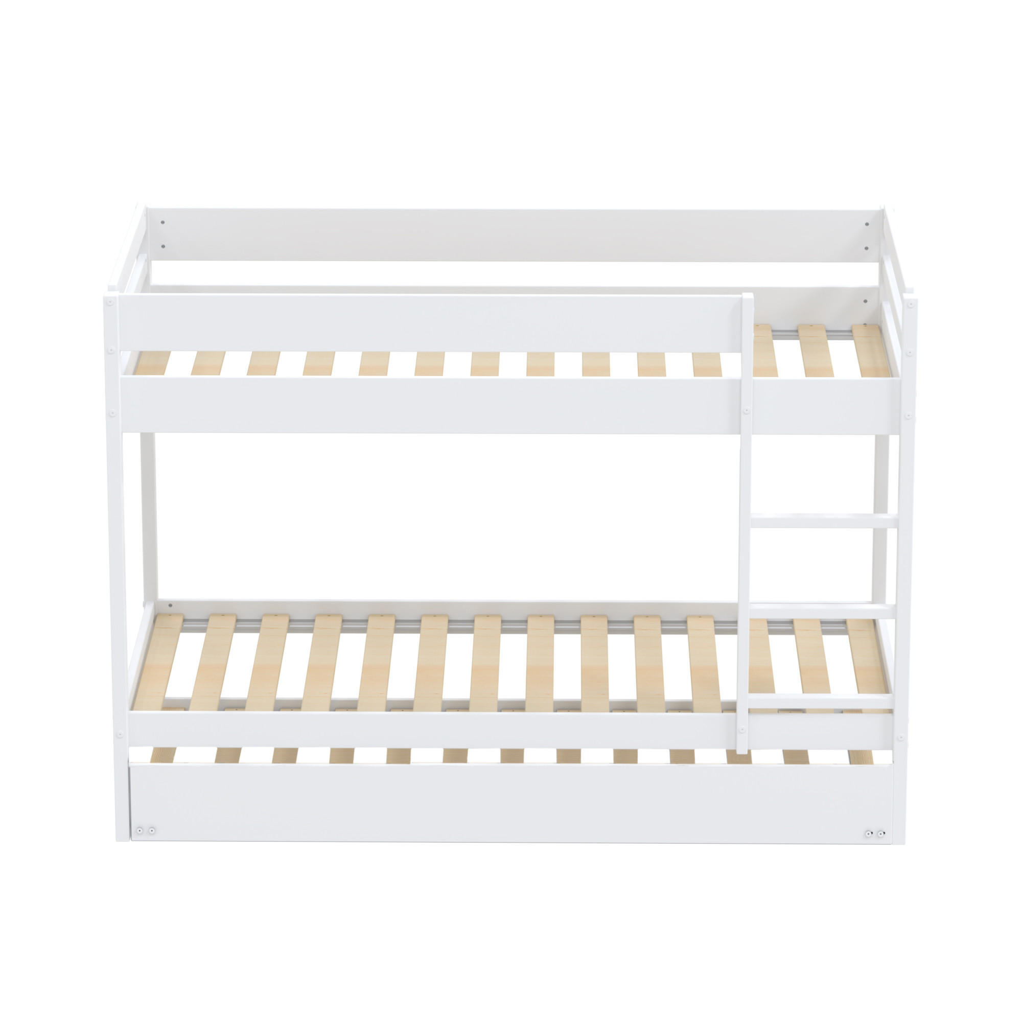 ETAGENBETT WALLY mit Schublade-Bett/ 3x 90x190 - Weiß - Weiß, Holz (90/190cm) - Weber Industries