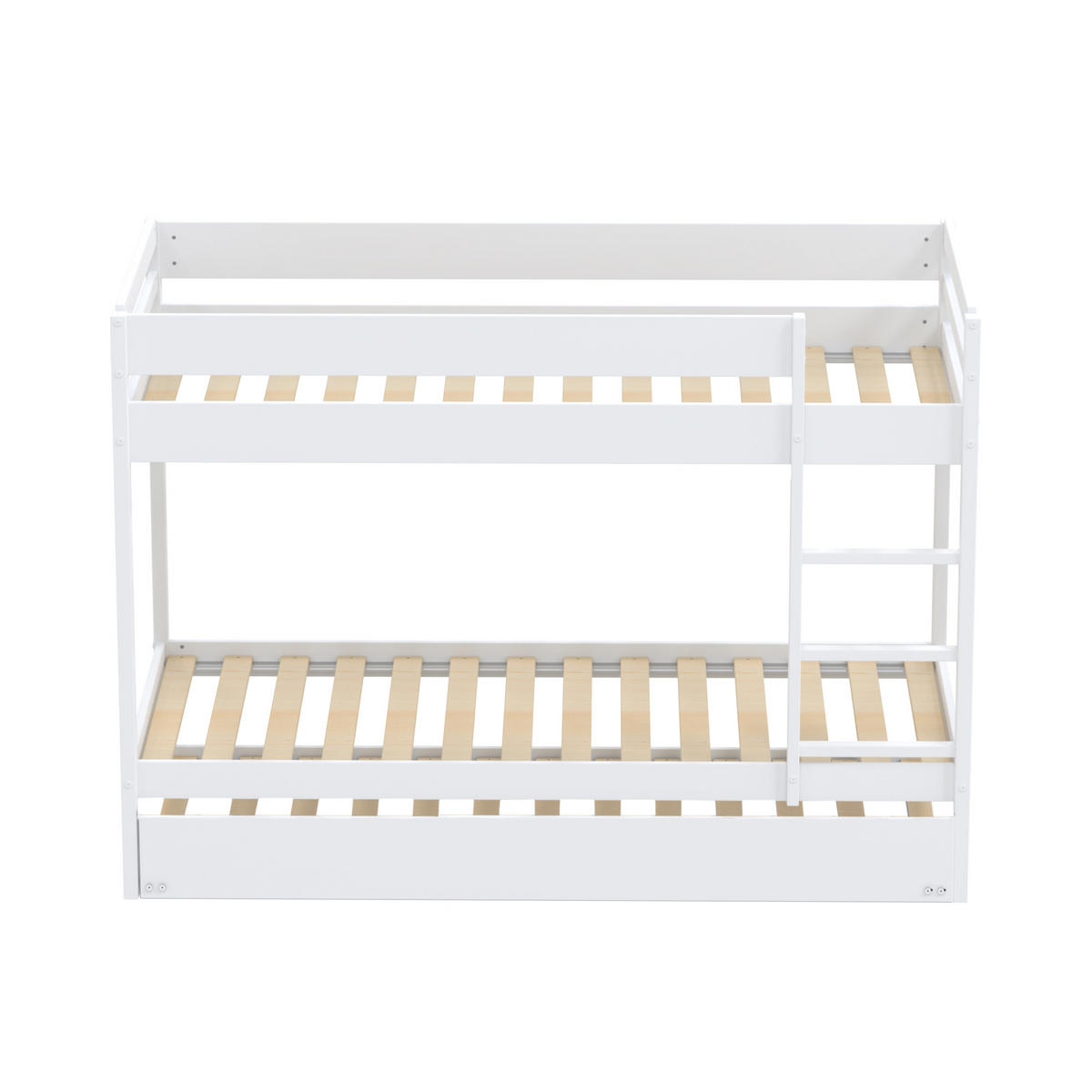 ETAGENBETT WALLY mit Schublade-Bett/ 3x 90x190 - Weiß - Weiß, Holz (90/190cm) - Weber Industries