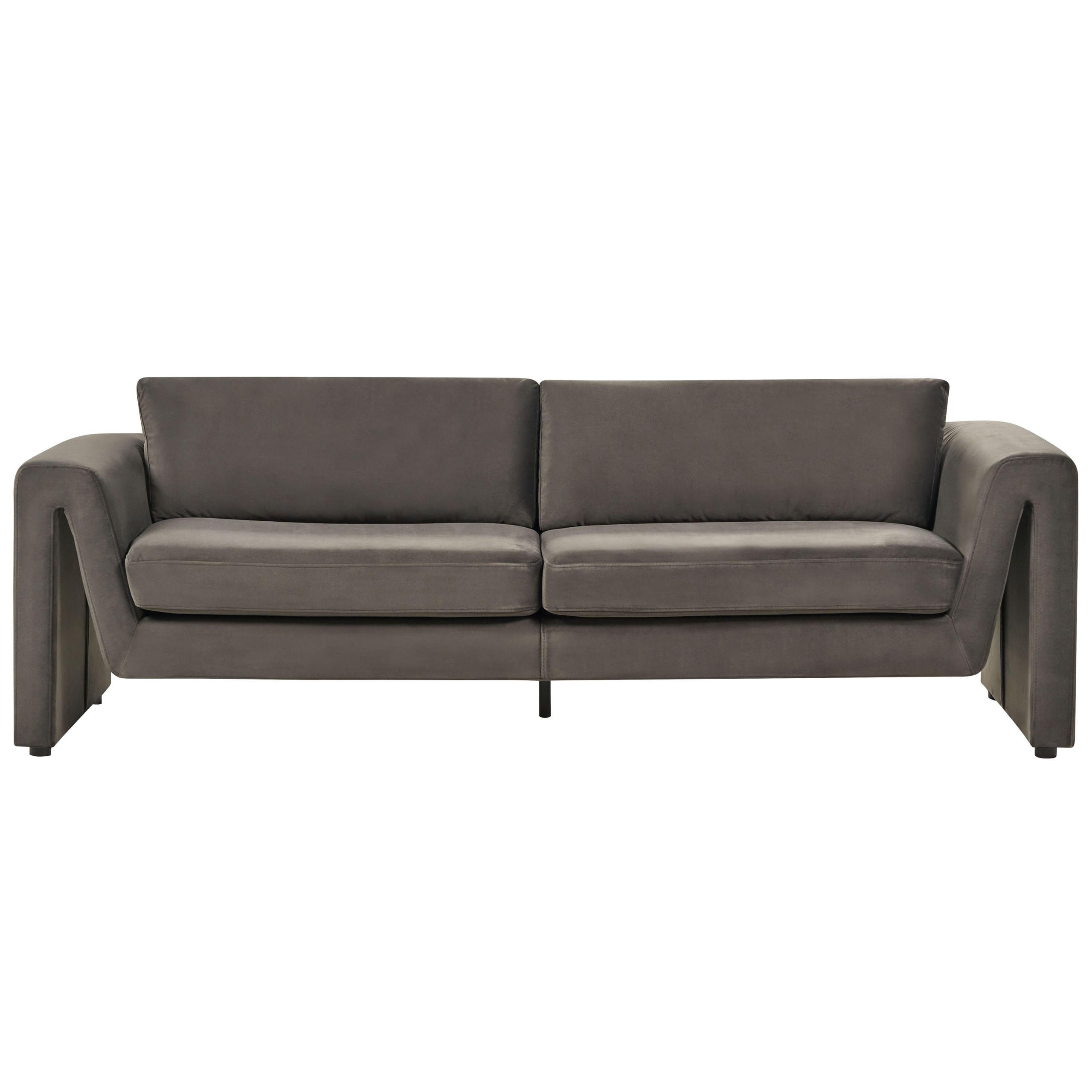 3-SITZER-SOFA Samtstoff graphitgrau Maunu - Schwarz/Grau, Textil (237/76/83cm) - Beliani