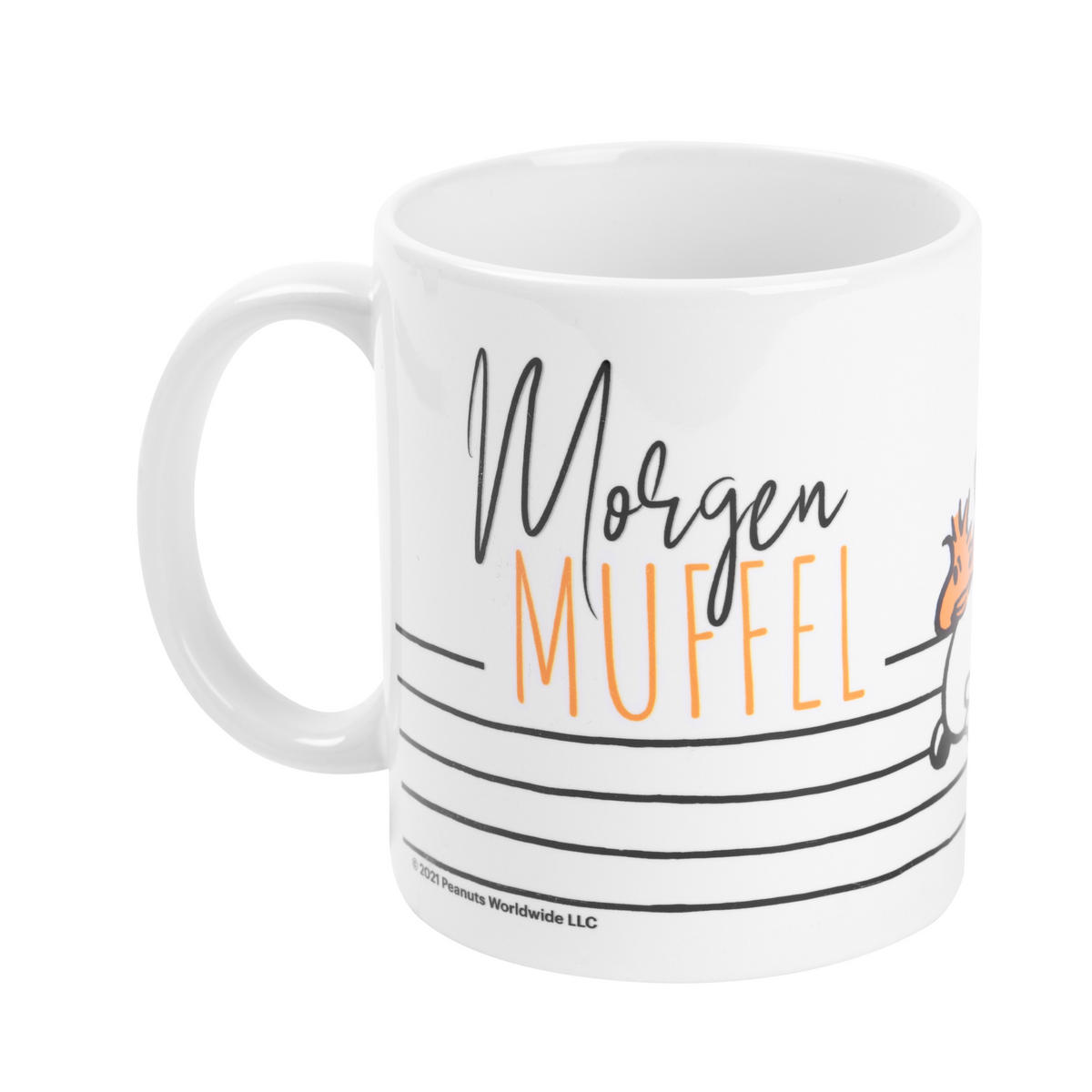 KAFFEEBECHER The Peanuts Snoopy Morgen Muffel Weiß 320 ml - Weiß, Keramik (0.32L) - United Labels