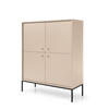 HIGHBOARD MONDO 104/125/39 cm mit 4 Türen Beige - Beige, Holzwerkstoff (104/125/39cm) - MASSENO