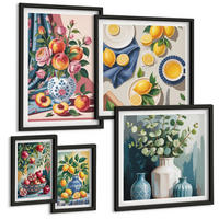 BILDER SET 5er Set - 50x50 cm & 20x30 cm & 40x60 cm Schwarzer Rahmen - Matisses stilvolle Figuren - Schwarz, Kunststoff (40/60cm) - TULUP