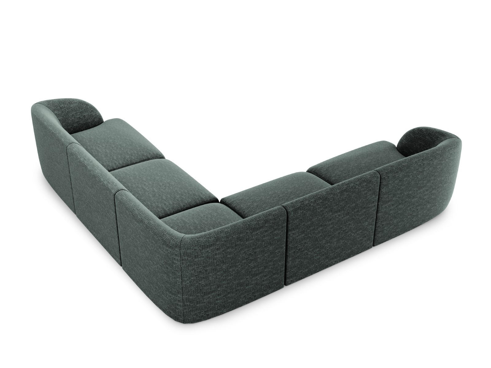 WENDBARES-ECKSOFA Miley aus Chenille-Stoff petrol 5 Sitzplätze - Petrol, Textil (255/255cm) - Micadoni