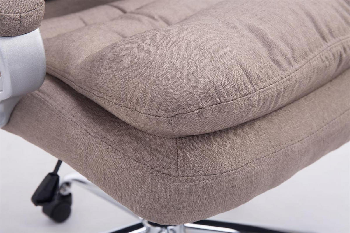 CHEFSESSEL Stoff taupe - Taupe/Chromfarben, Textil/Metall (68/116/77cm) - CLP