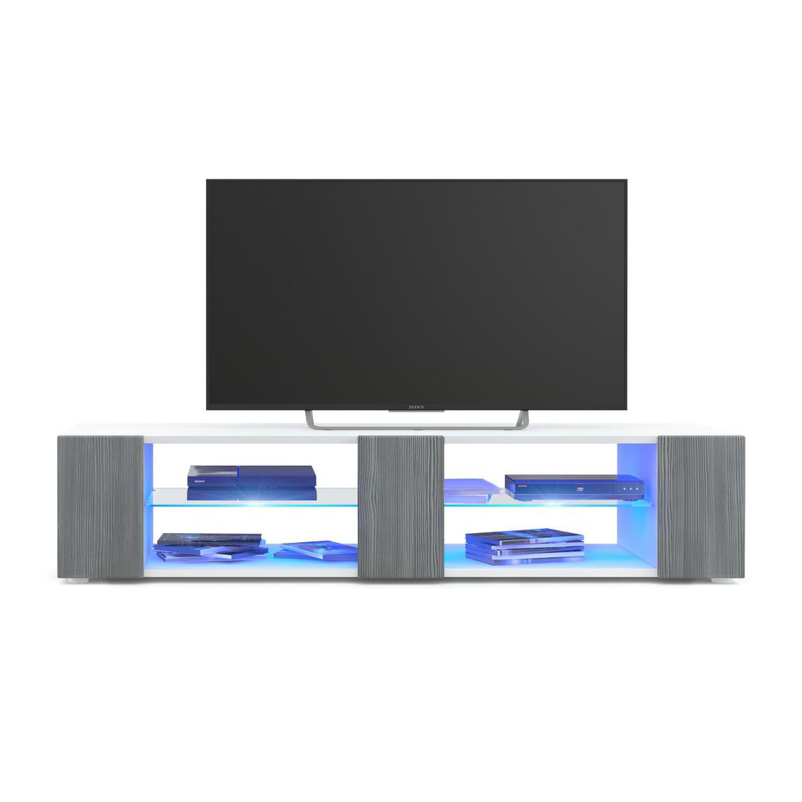 Thumbnail - Vladon Lowboard, Anthrazit, Holzwerkstoff, 134x29x39 cm, Wohnzimmer, Wohnwände, Lowboards, Lowboards stehend