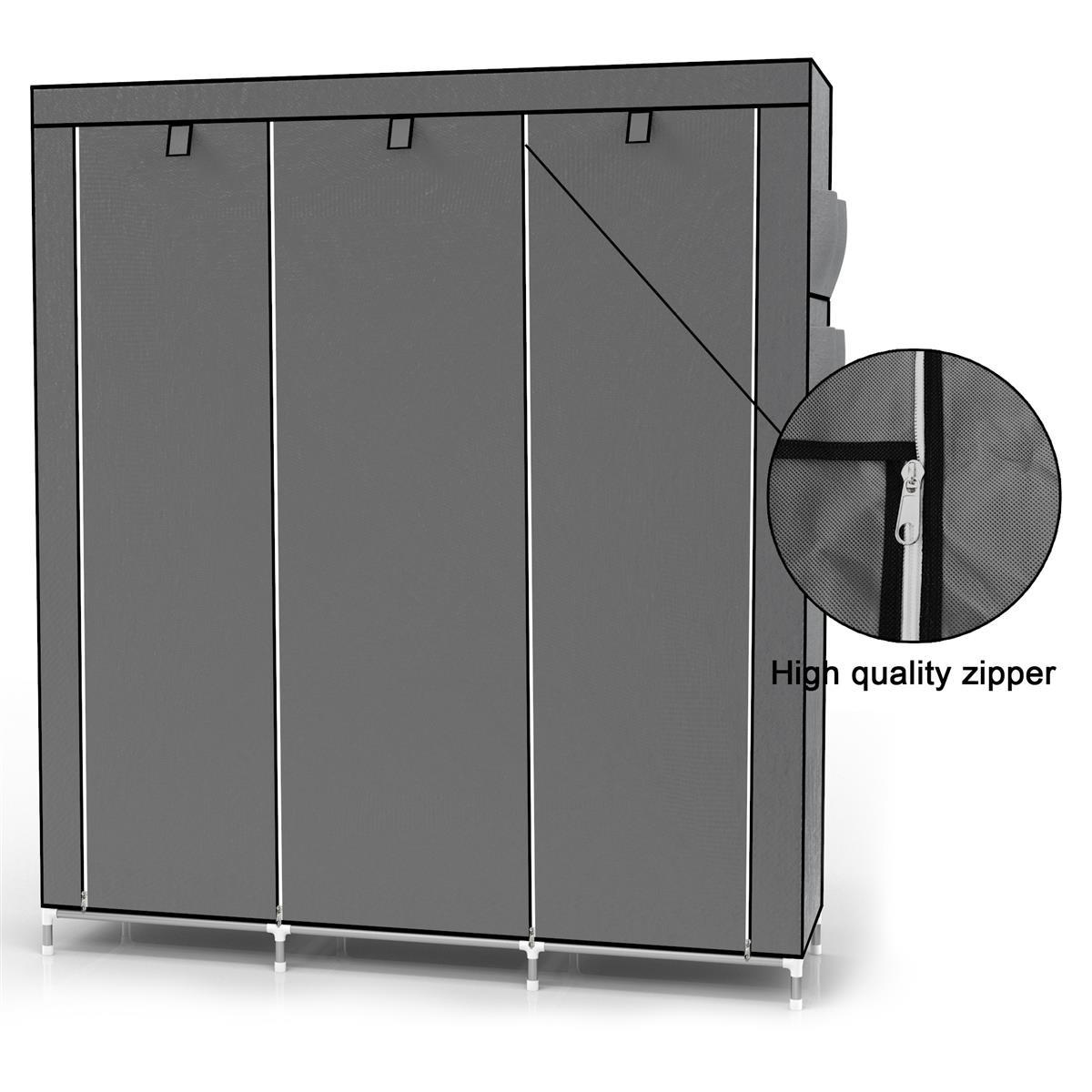 STOFFSCHRANK - Grau, Textil (130/175/45cm) - Intirilife
