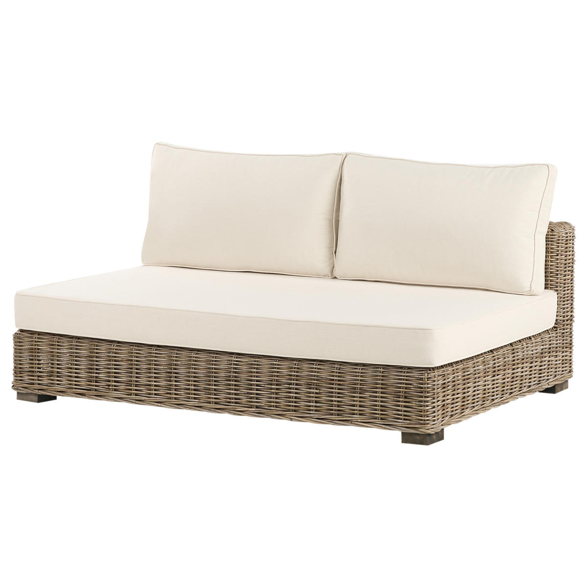 LOUNGE GARNITURA 4-sedežna bela Varallo - siva/bela, naravni materiali - Beliani