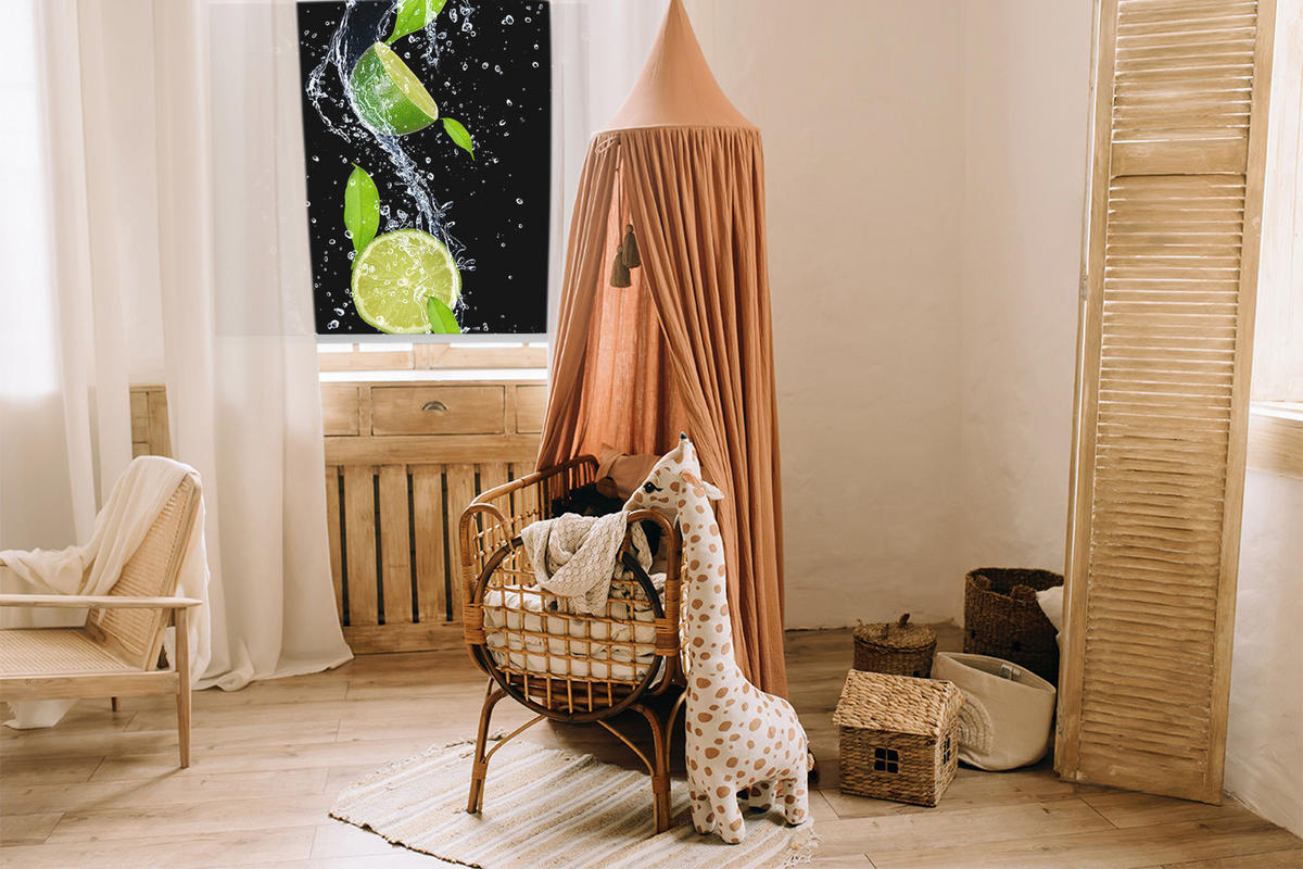 VNÚTORNÁ roleta - okenná roleta - roleta - 120x140 cm - Vápno padajúce do vody - čierna, plast (120/140/0.5cm) - TULUP