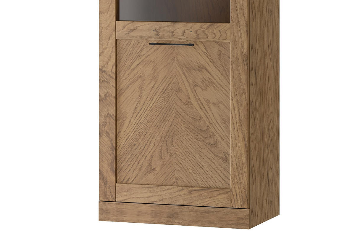 STANDVITRINE Cozy 10 Eiche Rustikal 65 / 42 / 198cm - Eichefarben/Braun, Holz/Metall (65/198/42cm) - Feldmann-Wohnen