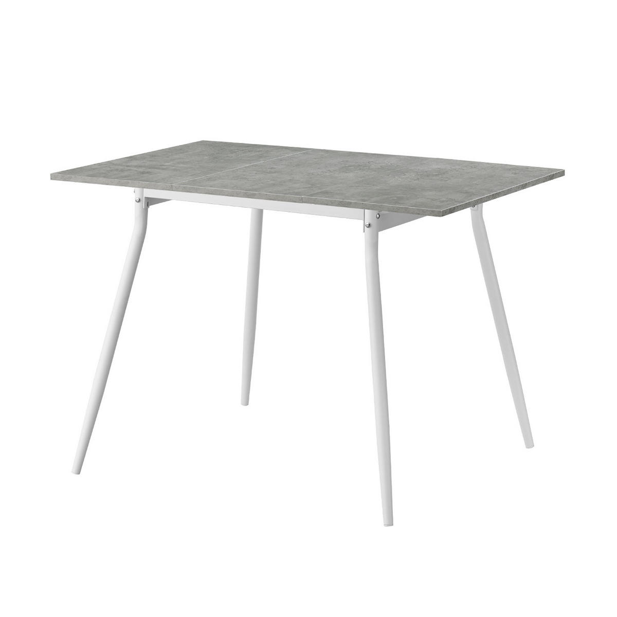 ESSTISCH JONTE 80-120/80/76 cm - Weiß/Grau, Holzwerkstoff/Metall (80/80/76cm) - B&D Home