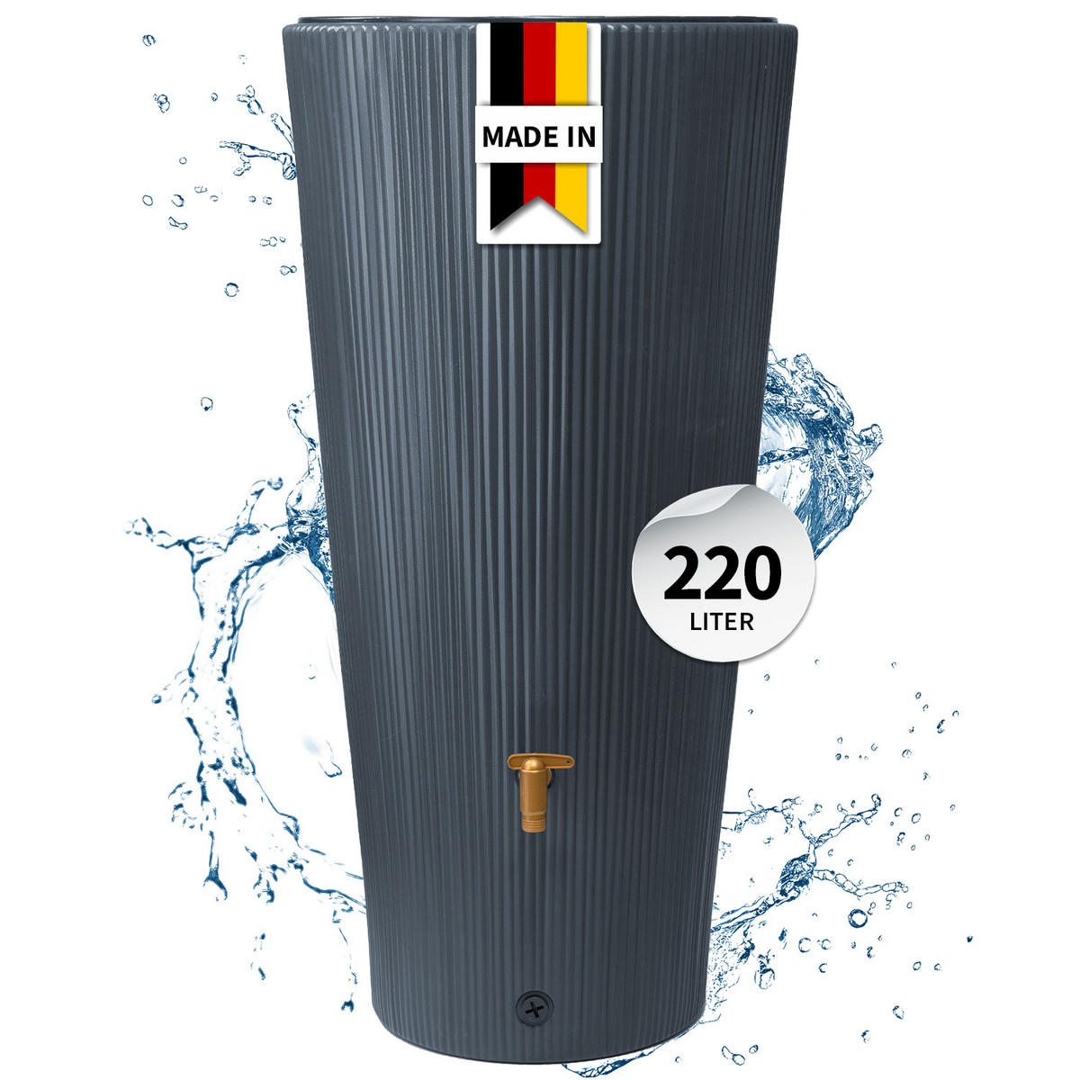 2IN1 Regentonne 220 L, graphite grey - Grau, Kunststoff (58/120/58cm) - 4rain