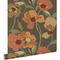 TAPETE Blumen 50 x 900 cm - Orange, Papier (50/900cm) - ESTAhome