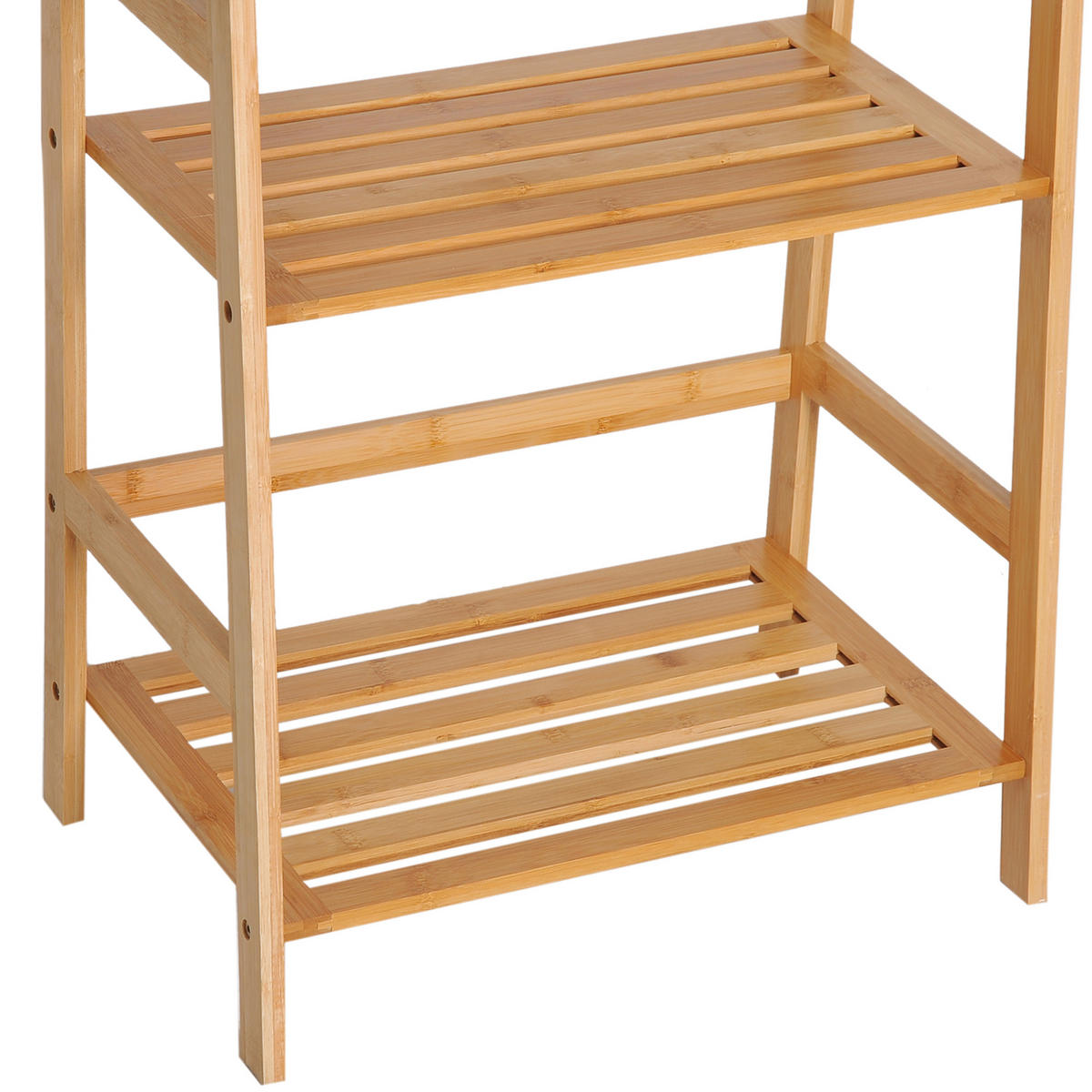 BÜCHERREGAL Standregal mit 4 Ebenen Aufbewahrungsregal aus Bambus, Natur - Naturfarben, Holz (31.5/120/48cm) - HOMCOM