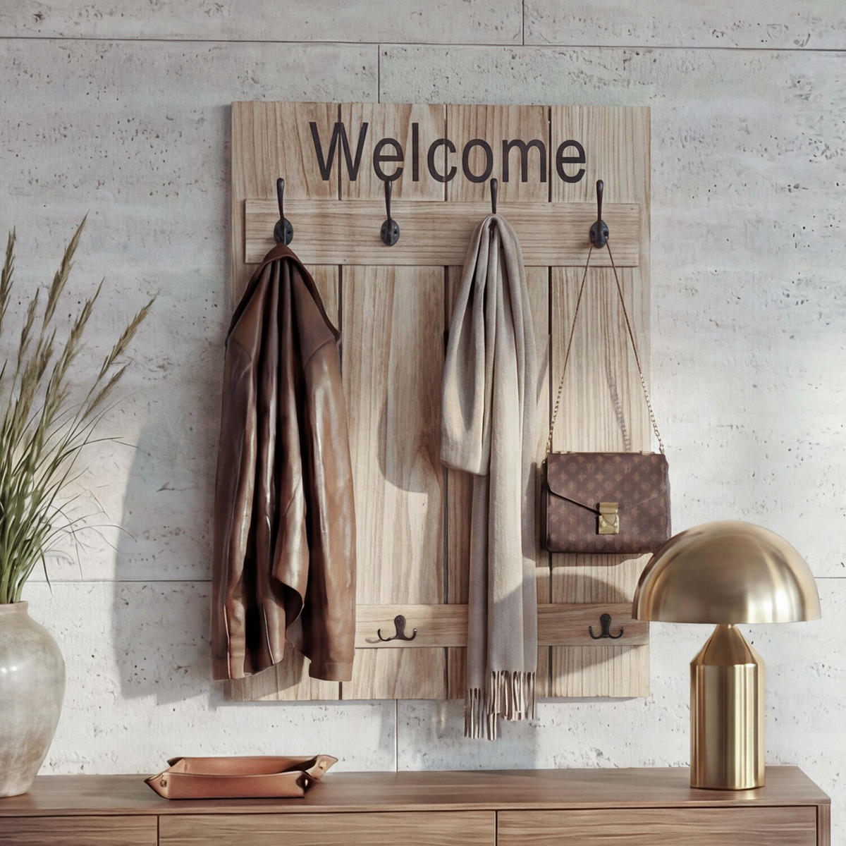 WANDGARDEROBE WELCOME SHABBY Beige - Beige, Holz (60/90/8cm) - MCW