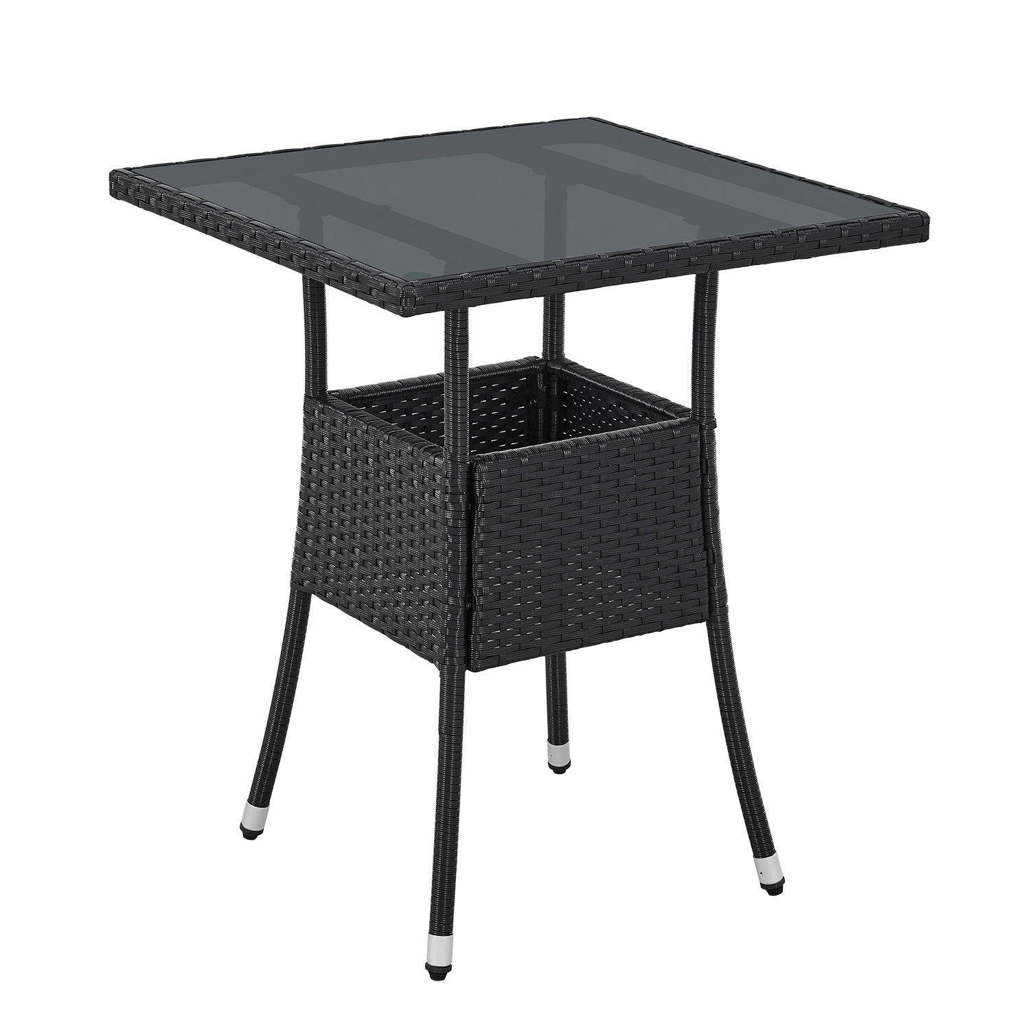 GARTENTISCH Yoro schwarz 60x60 cm - Schwarz, Kunststoff (60/60/73cm) - Juskys