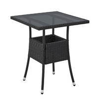 GARTENTISCH Yoro schwarz 60x60 cm - Schwarz, Kunststoff (60/60/73cm) - Juskys