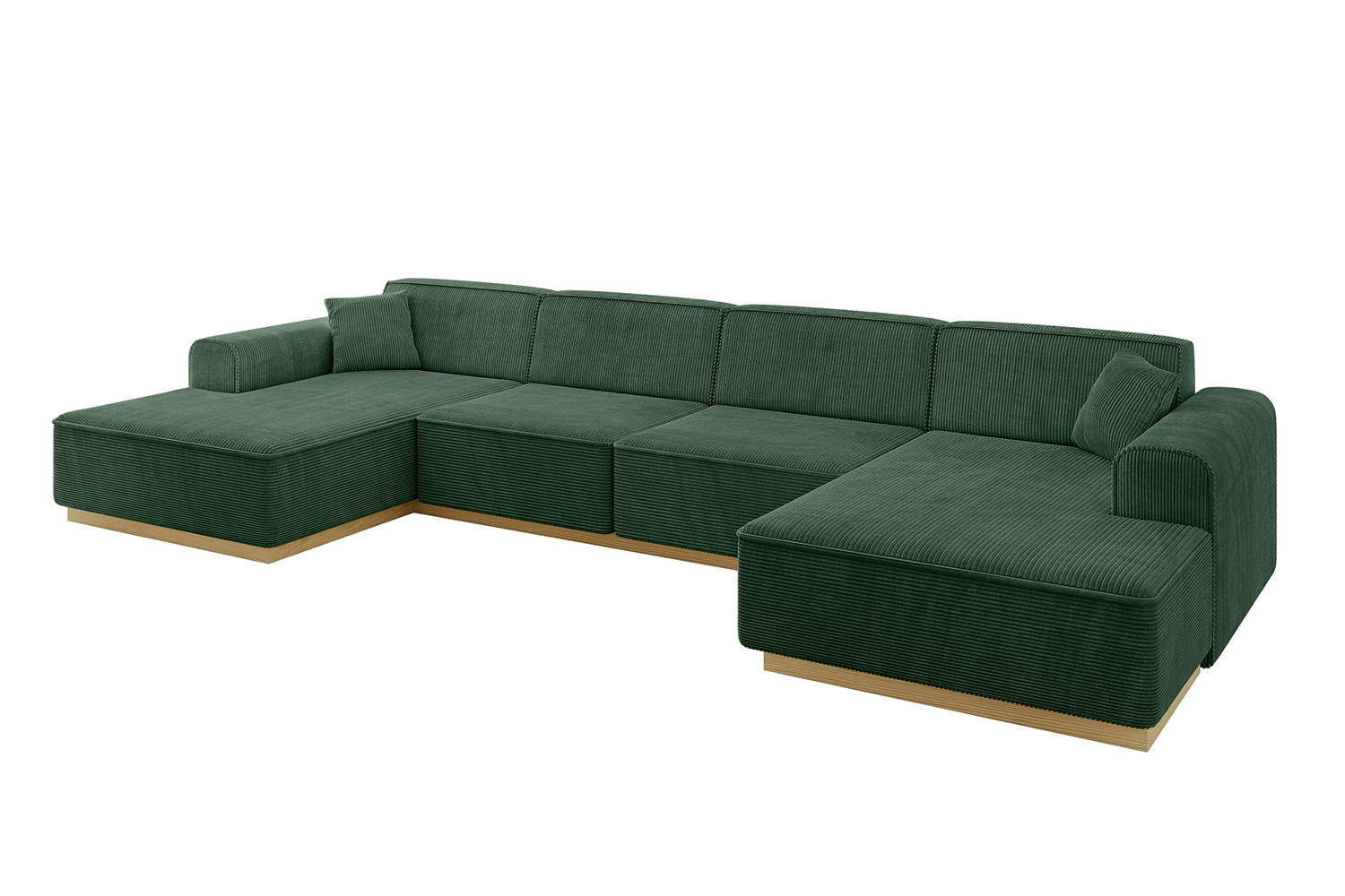 WOHNLANDSCHAFT IREA-U2-v2 - 382x165x81 cm Grün - Grün, Holzwerkstoff/Textil (382/81/165cm) - ALTDECOR