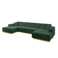 WOHNLANDSCHAFT IREA-U2-v2 - 382x165x81 cm Grün - Grün, Holzwerkstoff/Textil (382/81/165cm) - ALTDECOR