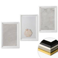 WANDBILDER 3er-Set - 40x60 cm Weißer Rahmen - Leichte Boho-Sandtexturen - Weiß, Kunststoff (40/60cm) - ArtPrintCave