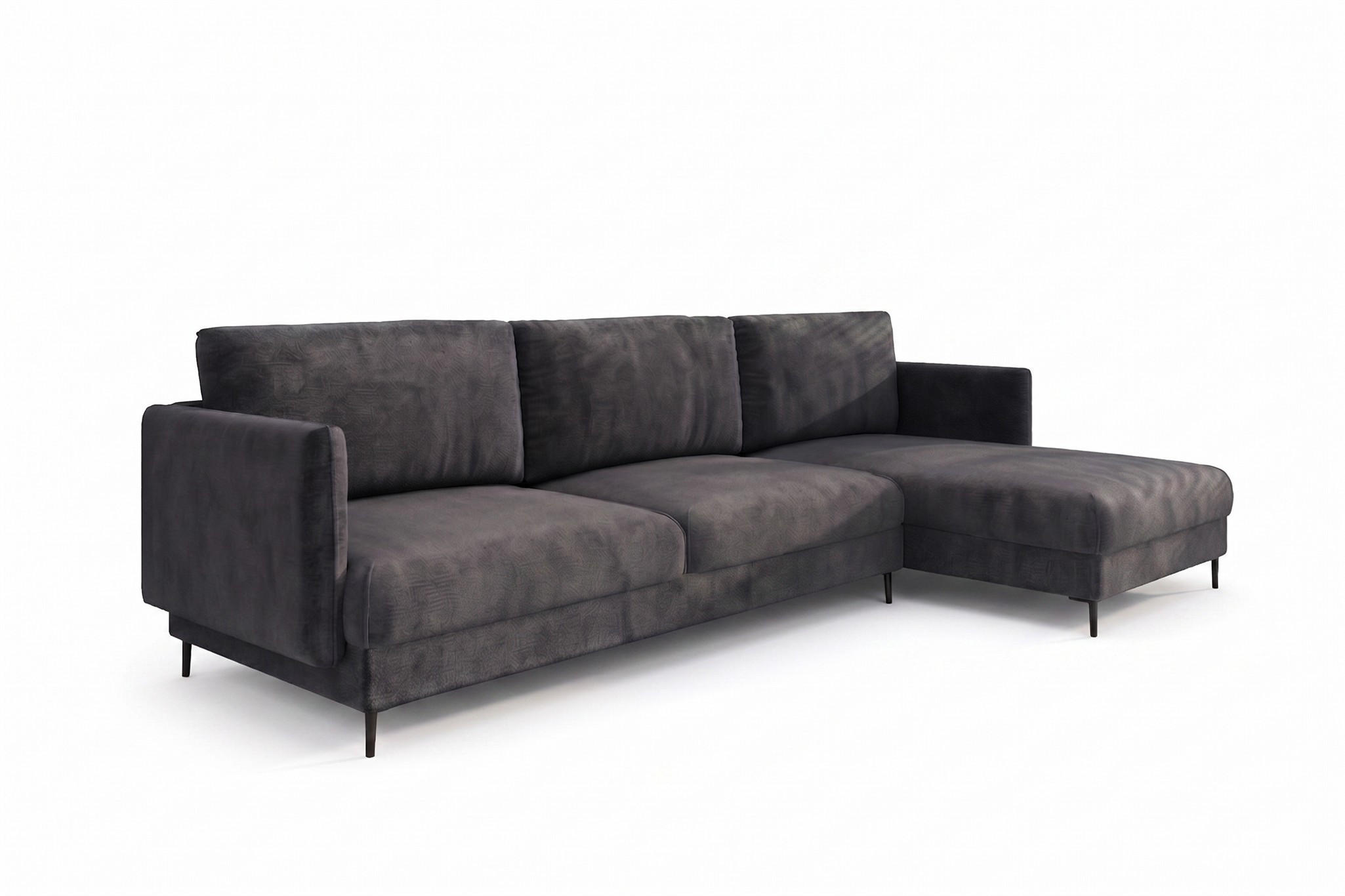 ECKSOFA Helmer Max In Stoff Vibe - Anthrazit, Holzwerkstoff/Textil (323/164cm) - Fun Möbel
