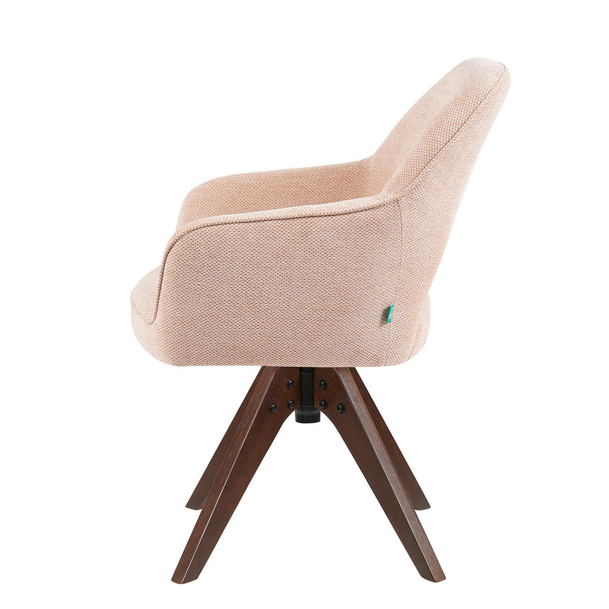 DREHSTUHL Mika-Lena 2er-Set - Nussbaumfarben/Rosa, Eichenholz/Holz (60/87/65cm) - DUBI Möbel