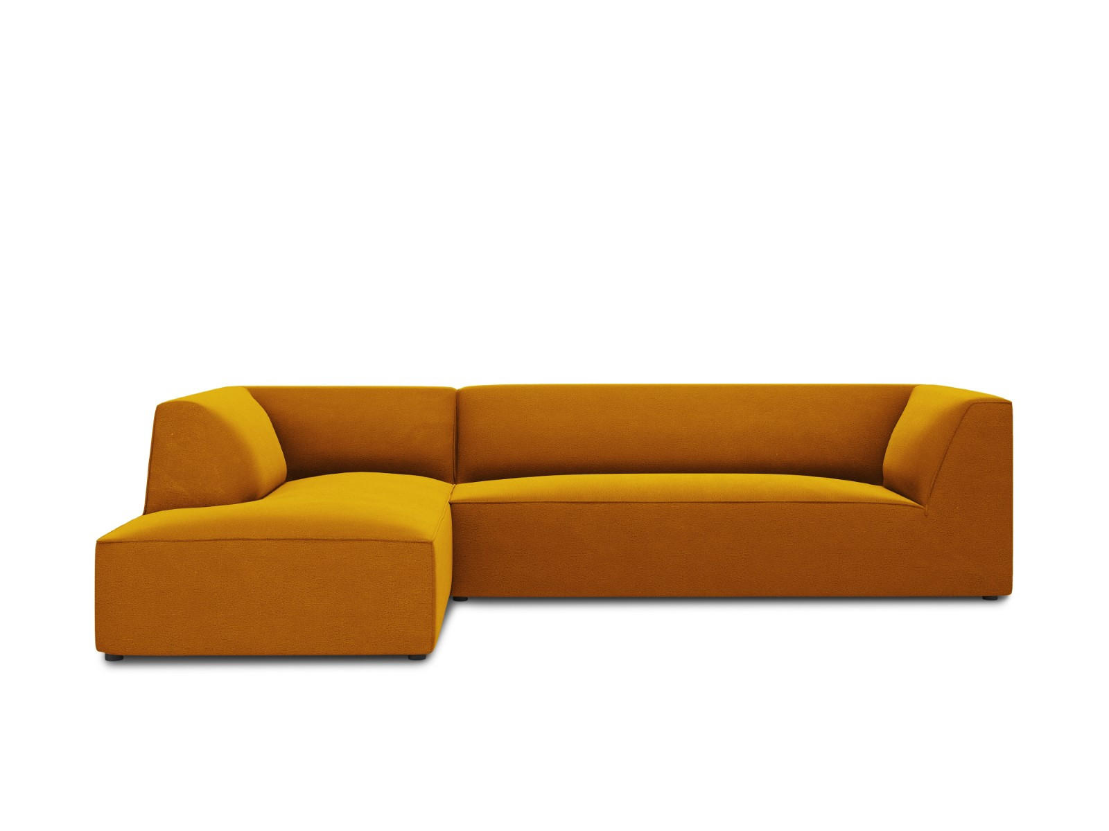 ECKSOFA links Ruby aus Samt gelb 4 Sitzplätze - Gelb, Textil (180/273cm) - Micadoni
