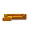 ECKSOFA links Ruby aus Samt gelb 4 Sitzplätze - Gelb, Textil (180/273cm) - Micadoni