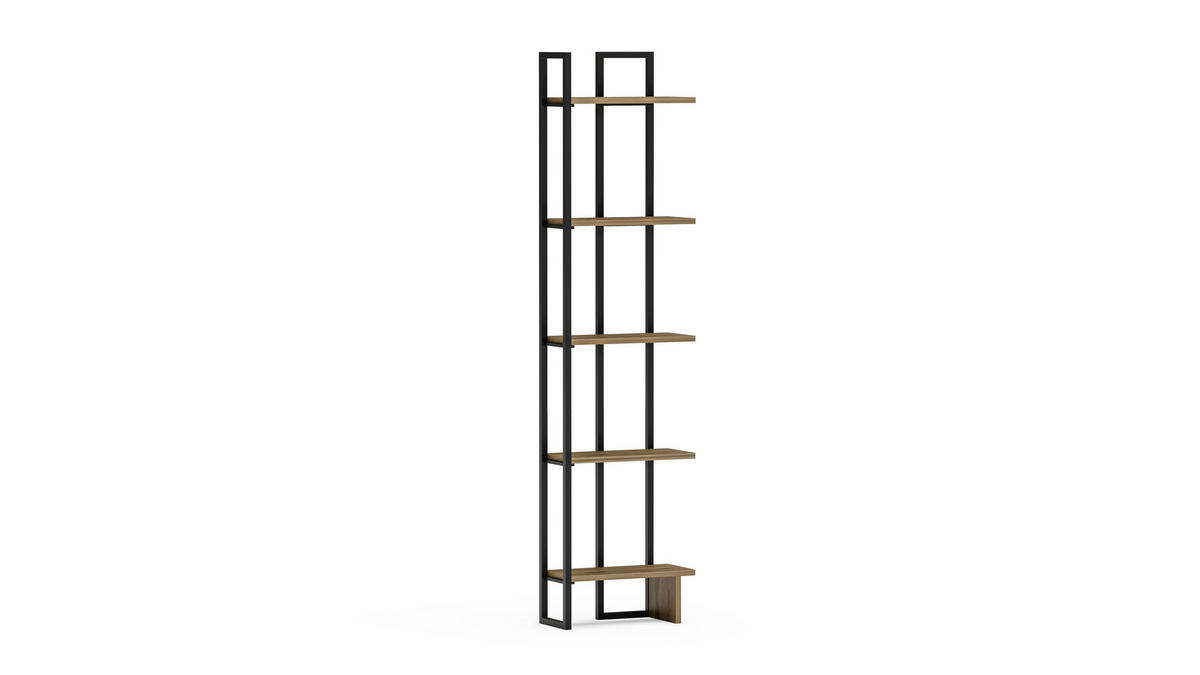 ECKREGAL Alice Schwarz Braun - Schwarz/Braun, Holzwerkstoff/Metall (45/180/22cm) - Decorotika
