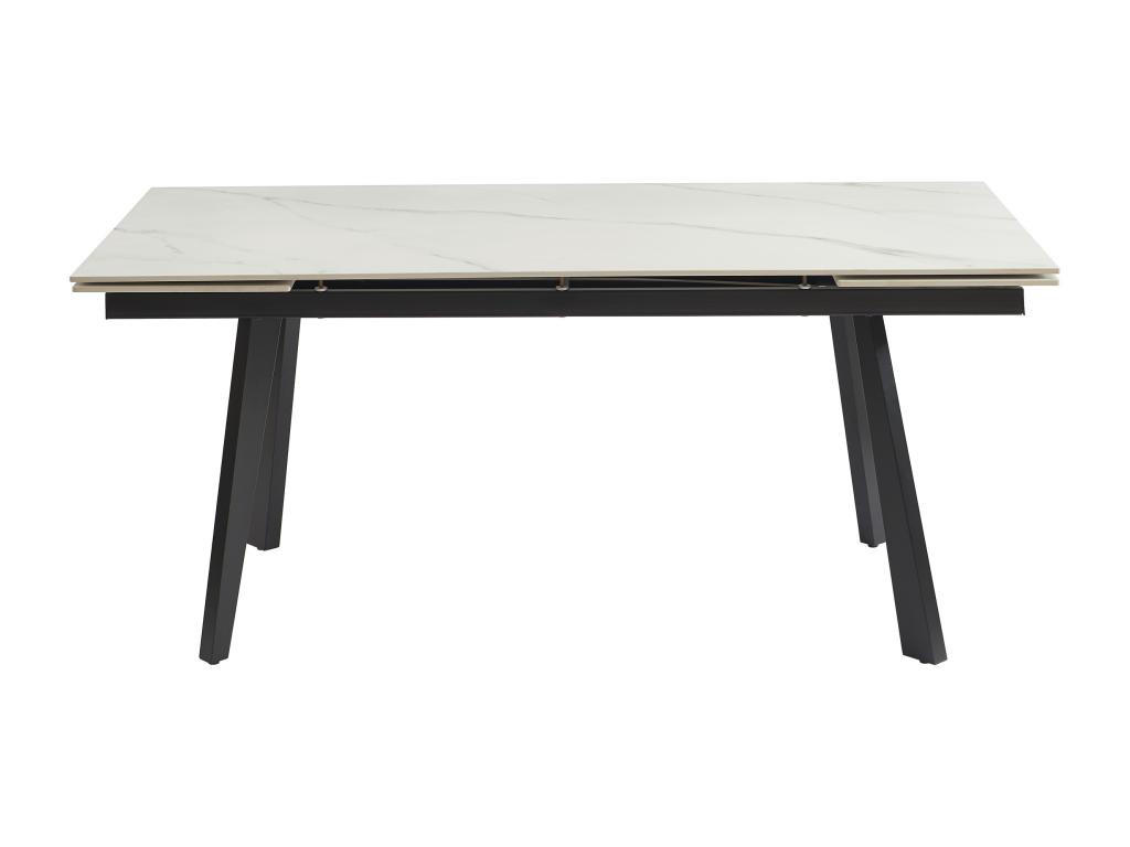 ESSTISCH ausziehbar - 6 bis 10 Personen - Keramik & Metall - Marmor-Optik Weiß & Schwarz - MARVENA - Schwarz, Keramik (260/90/76cm) - Vente-Unique