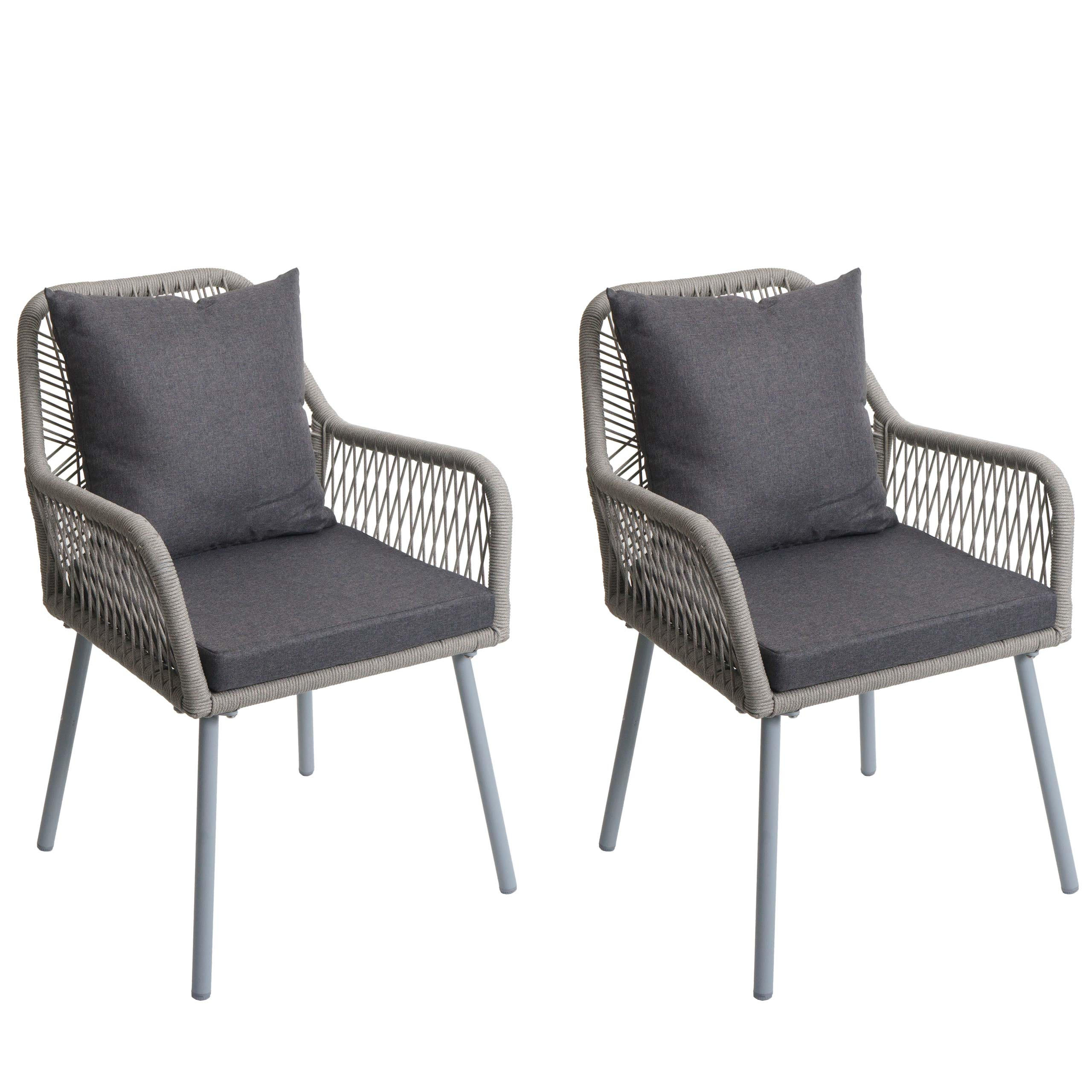 GARTENSTUHL Grau, Granit - Dunkelgrau/Hellgrau, Textil (54/81/62cm) - MCW