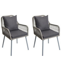 GARTENSTUHL Grau, Granit - Dunkelgrau/Hellgrau, Textil (54/81/62cm) - MCW