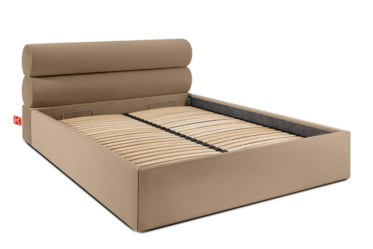 POLSTERBETT LUNEO - Beige/Schwarz, Holz/Holzwerkstoff (162/204cm) - KONSIMO®