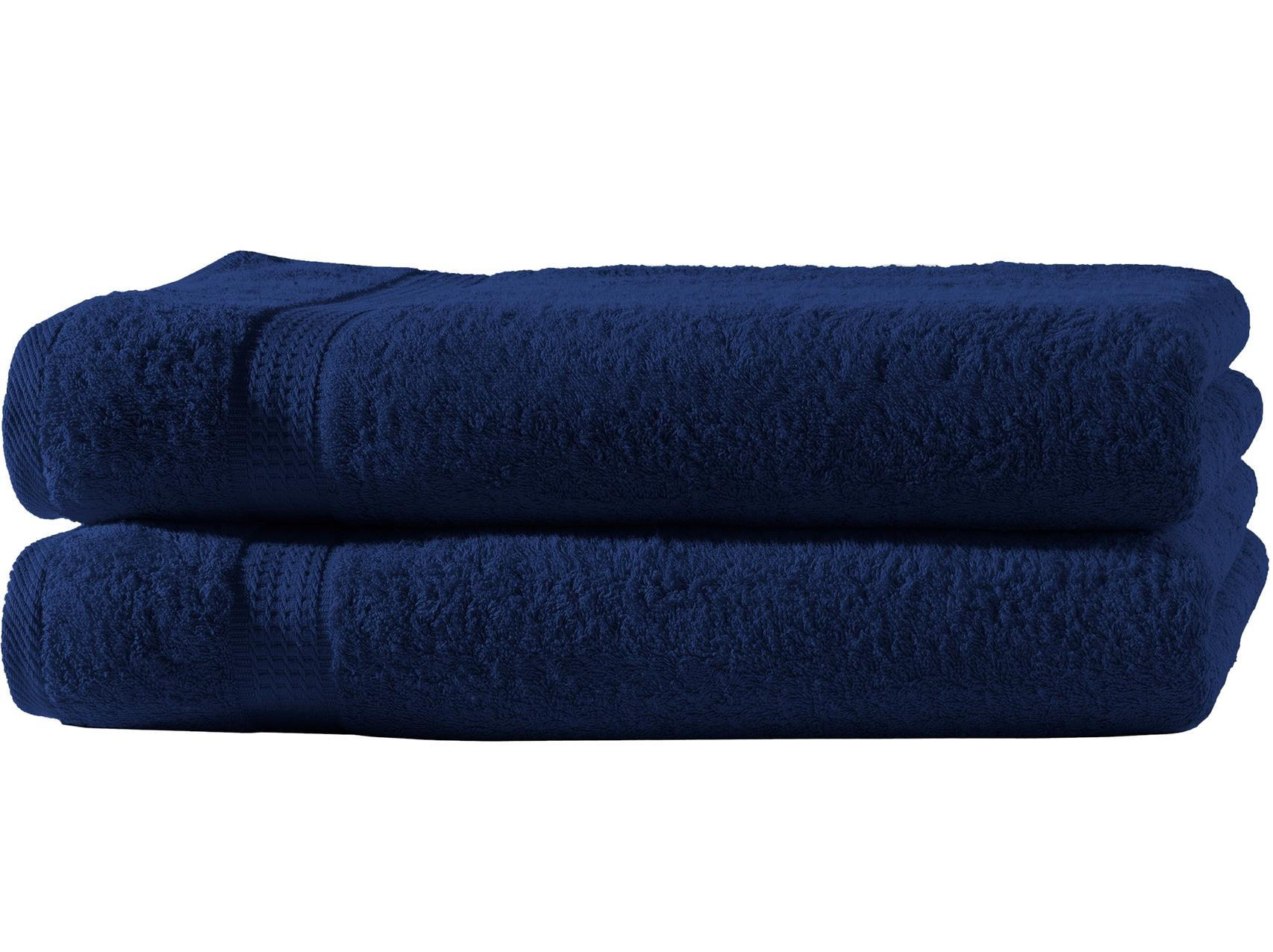 DUSCHTUCH 70x140 cm Frottier Handtücher im 2er Set aus 100% Baumwolle, Navy Blau 500g/m2 - Dunkelblau, Textil (70/140cm) - Carpe Sonno