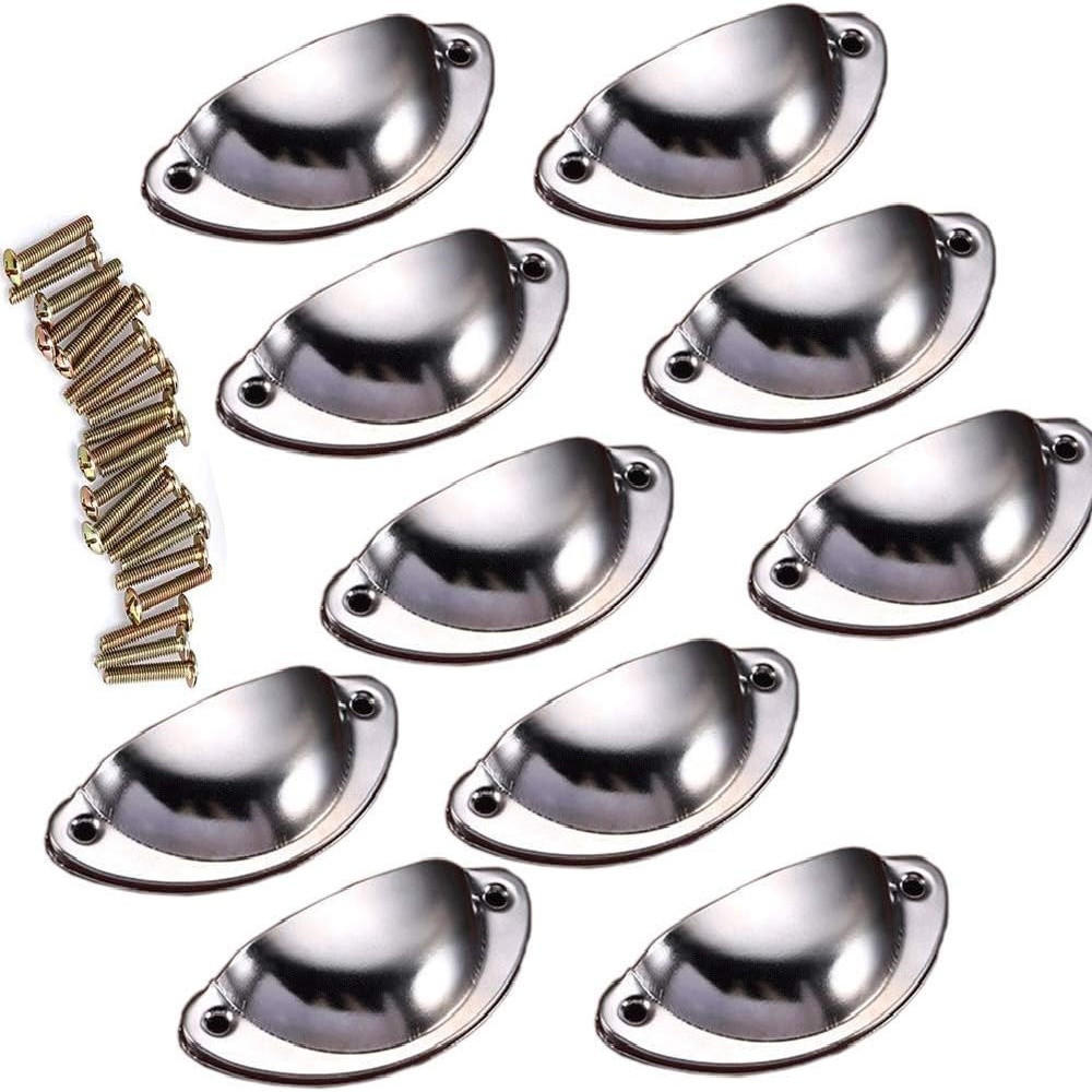 MÖBELGRIFF Schwarz 10er-Set 82 mm - Silberfarben, Metall (3.5/3.5/3.5cm)